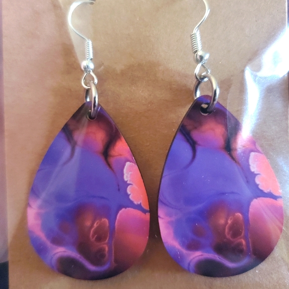 Handmade Tear Drop Earrings - Picture 2 of 2